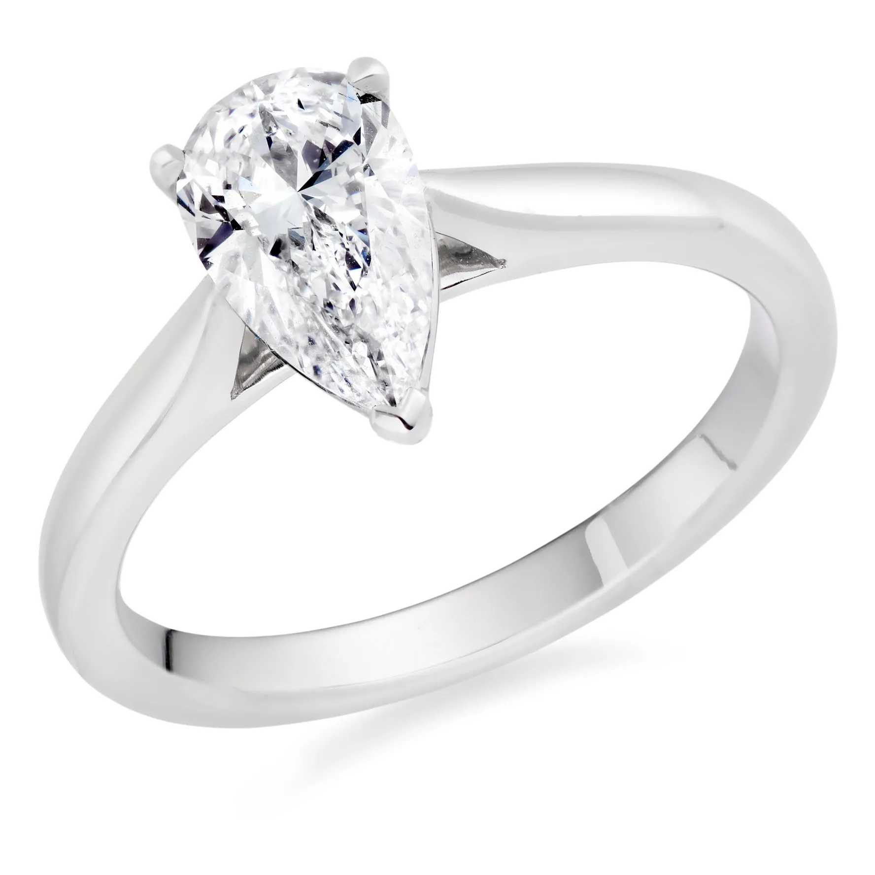 Beaverbrooks Once Platinum Diamond Pear Solitaire Ring