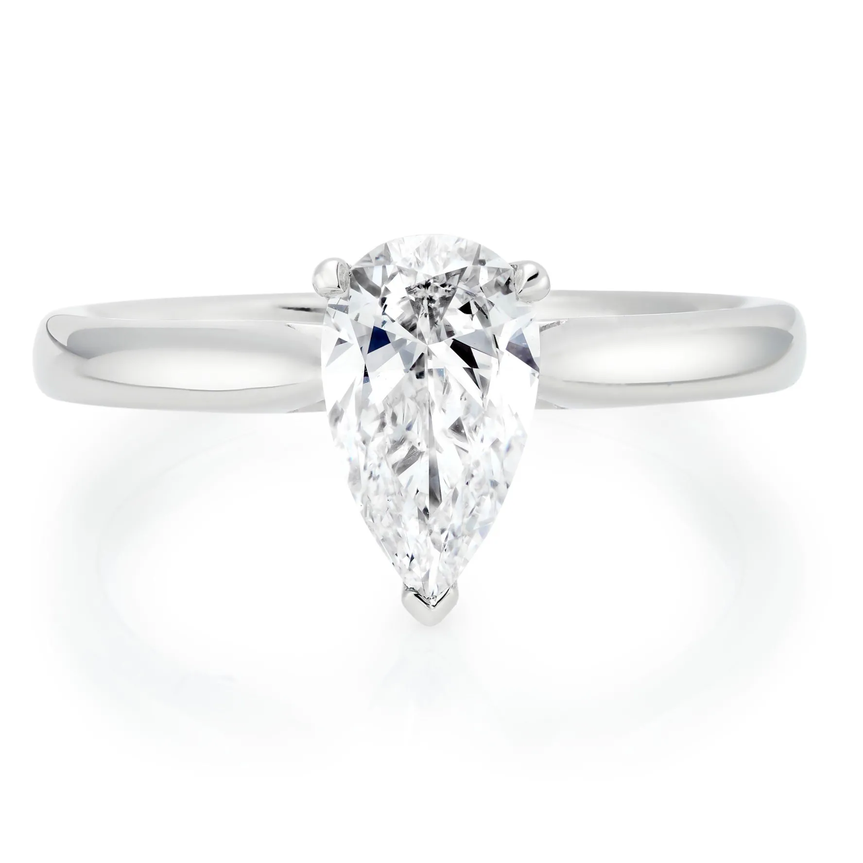 Beaverbrooks Once Platinum Diamond Pear Solitaire Ring