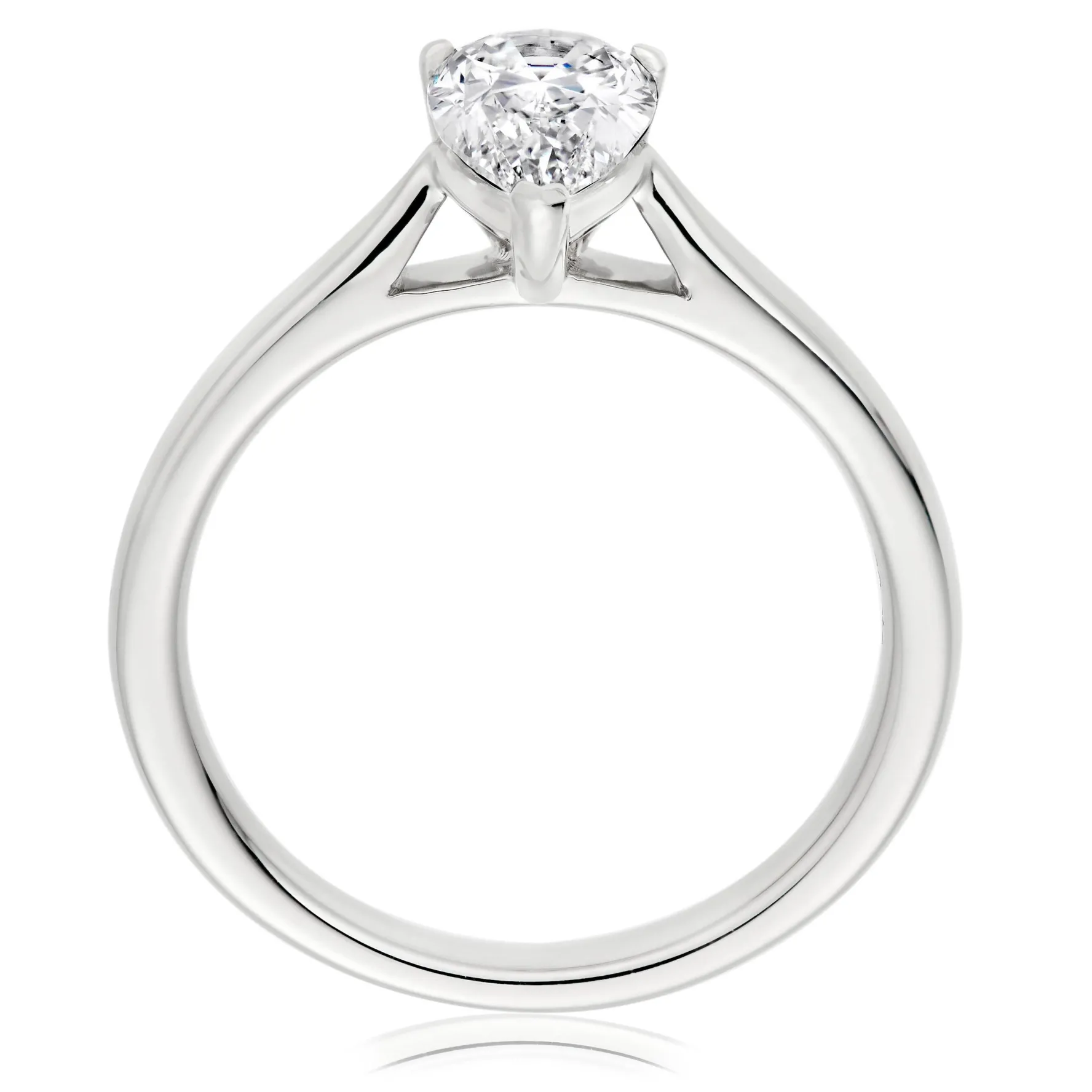 Beaverbrooks Once Platinum Diamond Pear Solitaire Ring