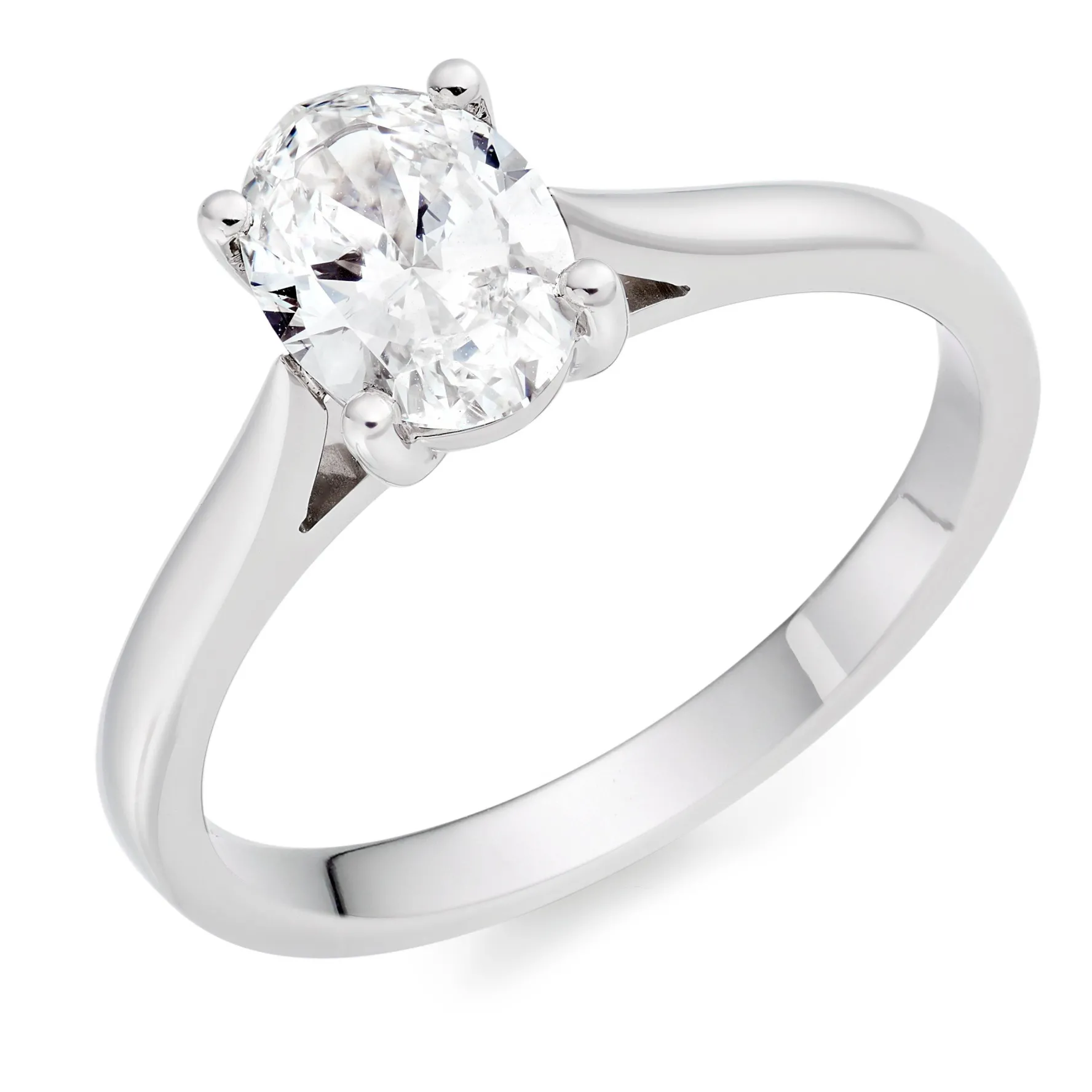 Beaverbrooks Once Platinum Diamond Oval Cut Solitaire Ring