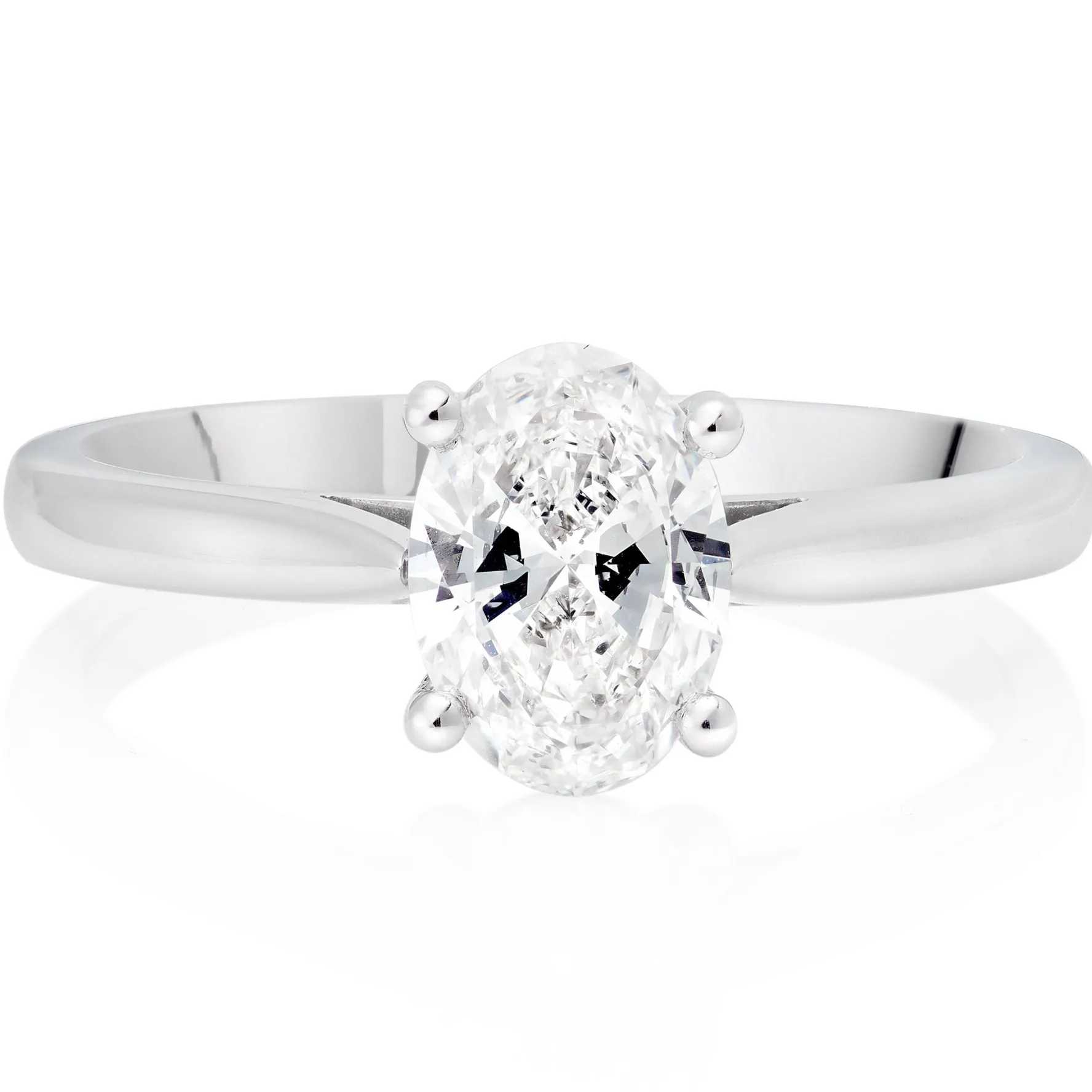 Beaverbrooks Once Platinum Diamond Oval Cut Solitaire Ring