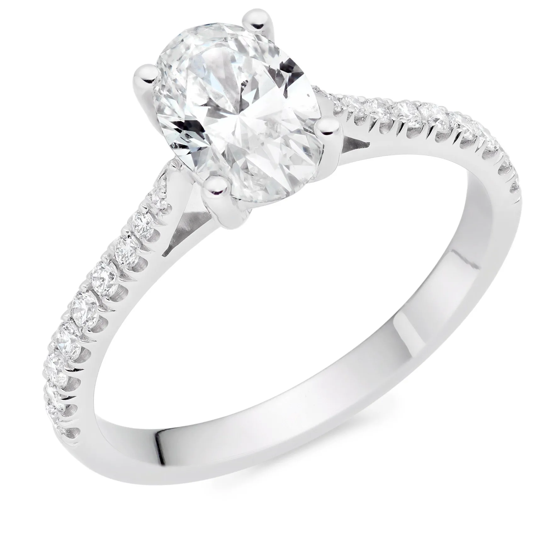 Beaverbrooks Once Platinum Diamond Oval Shaped Solitaire Engagement Ring