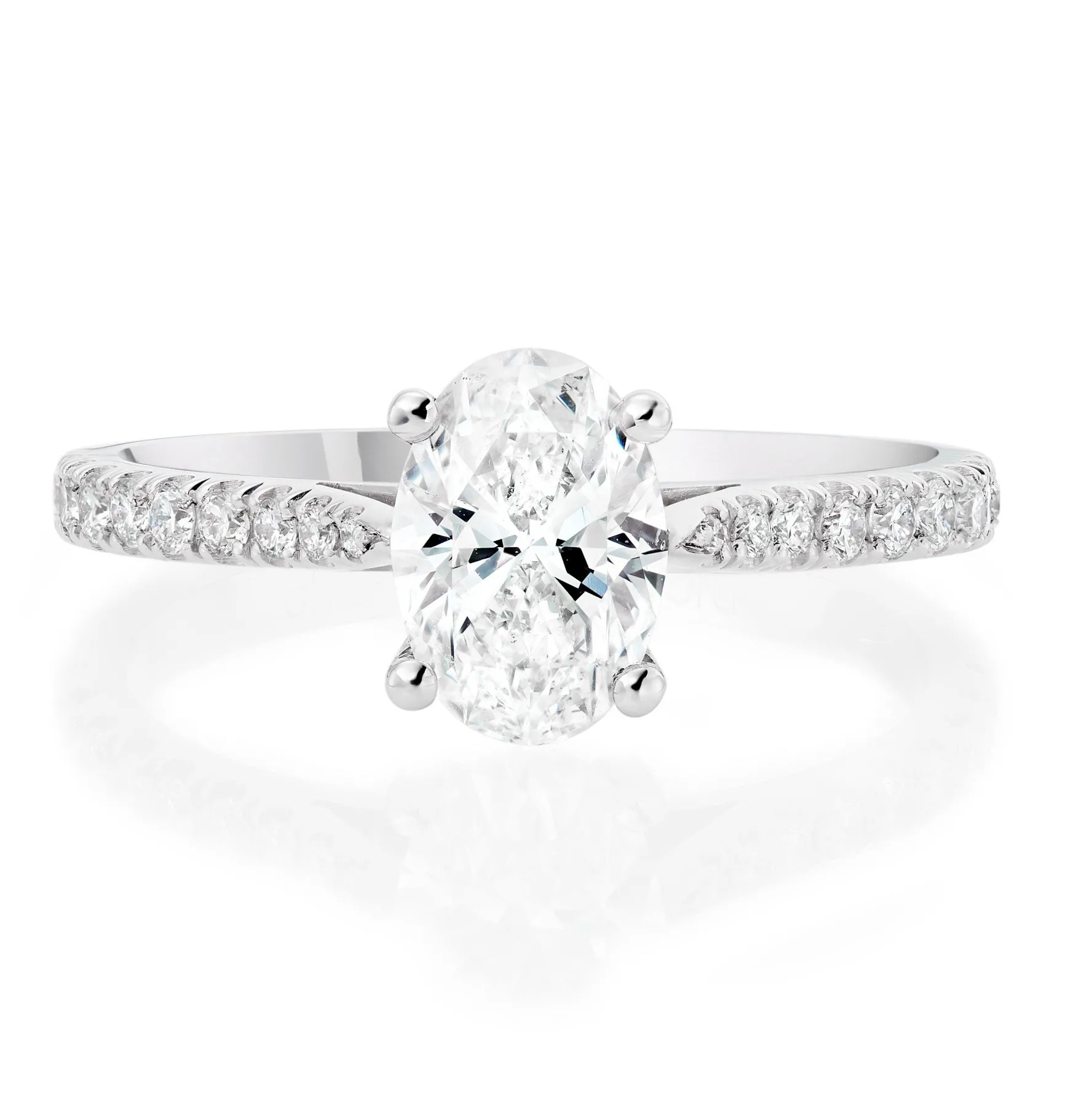 Beaverbrooks Once Platinum Diamond Oval Shaped Solitaire Engagement Ring