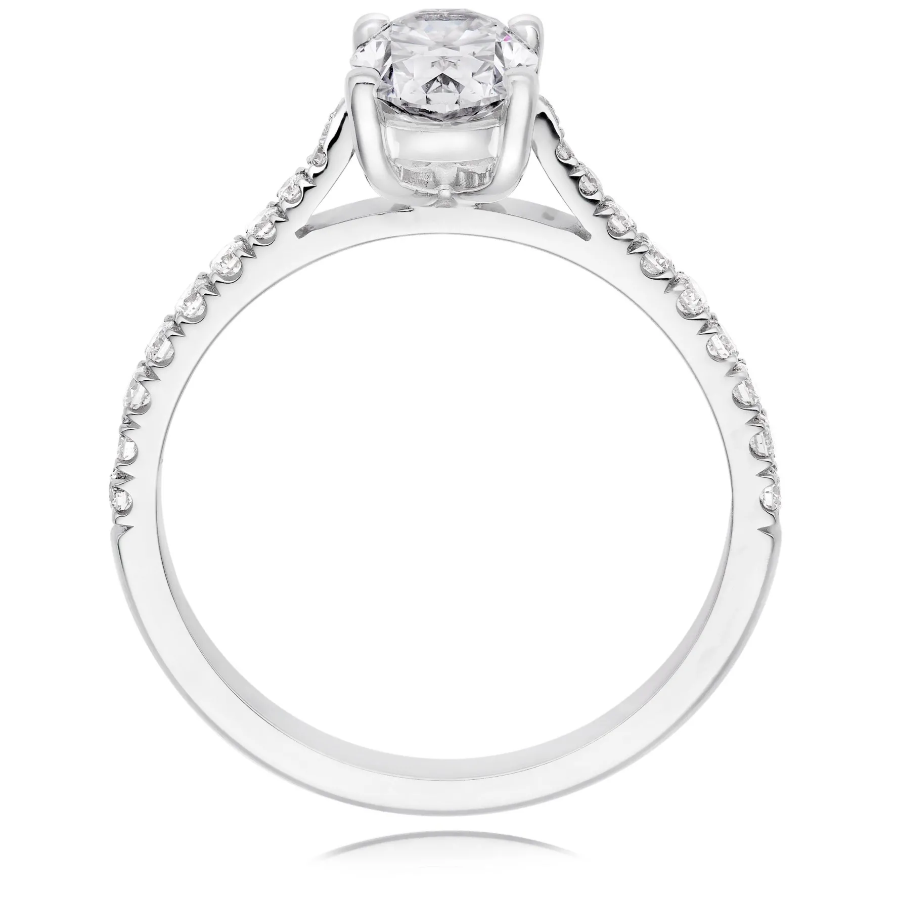 Beaverbrooks Once Platinum Diamond Oval Shaped Solitaire Engagement Ring