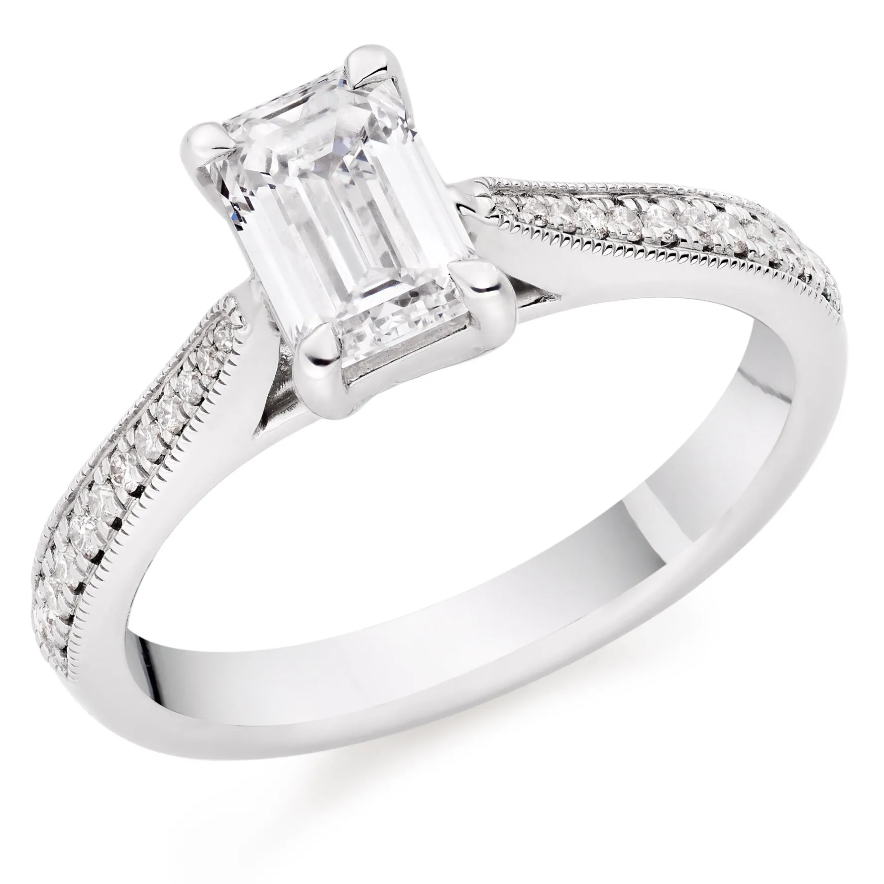 Beaverbrooks Once Platinum Emerald Cut Diamond Ring