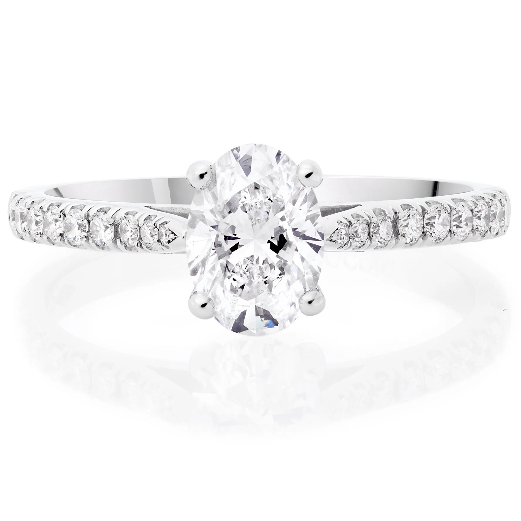 Beaverbrooks Once Platinum Oval Cut Diamond Solitaire Ring