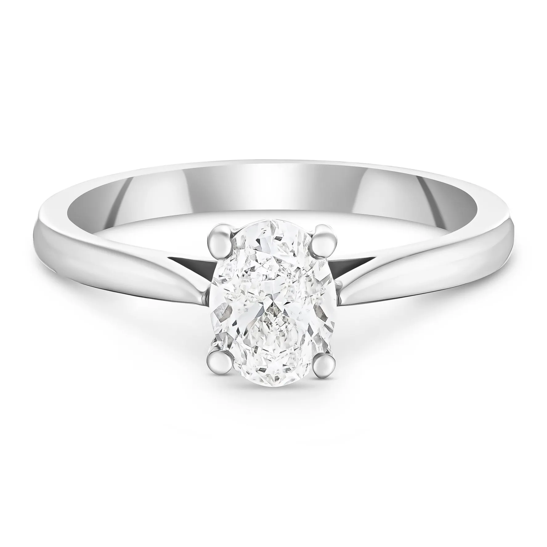 Beaverbrooks Once Platinum Diamond Oval Shaped Solitaire Engagement Ring