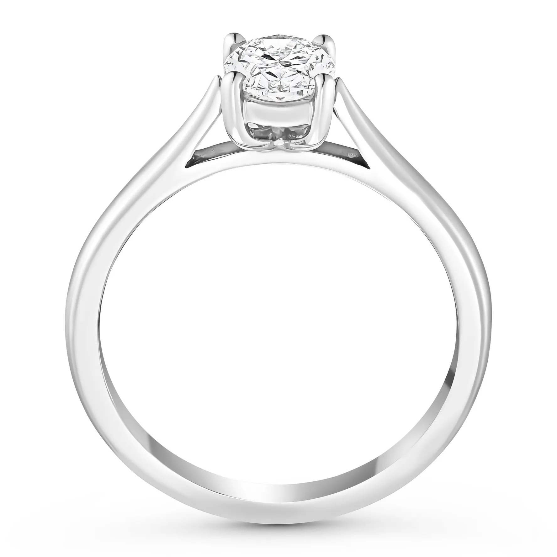 Beaverbrooks Once Platinum Diamond Oval Shaped Solitaire Engagement Ring