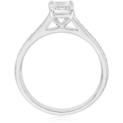 Beaverbrooks Once Platinum Diamond Emerald Cut Solitaire Engagement Ring