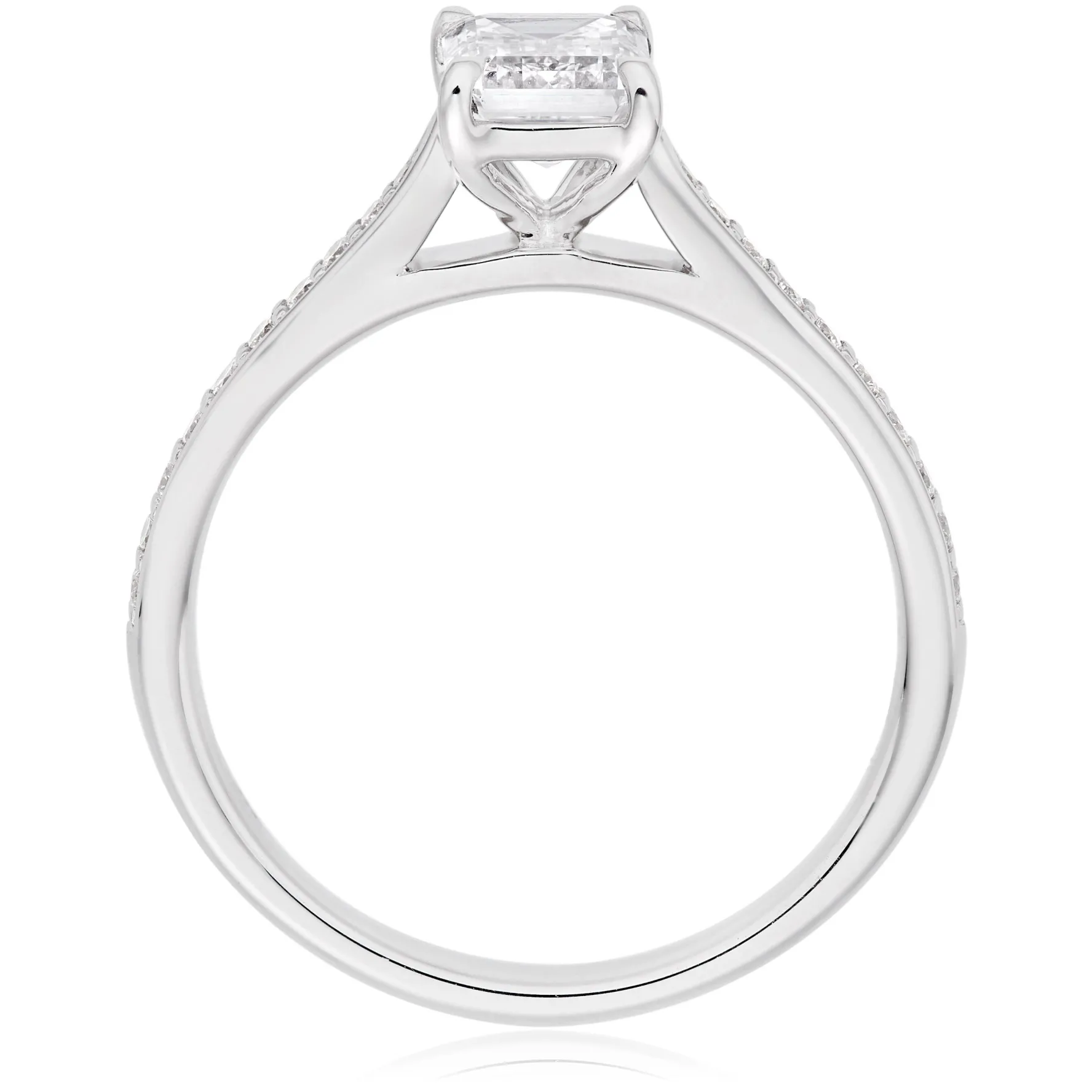 Beaverbrooks Once Platinum Diamond Emerald Cut Solitaire Engagement Ring