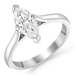 Beaverbrooks Once Platinum Diamond Marquise Solitaire Engagement Ring