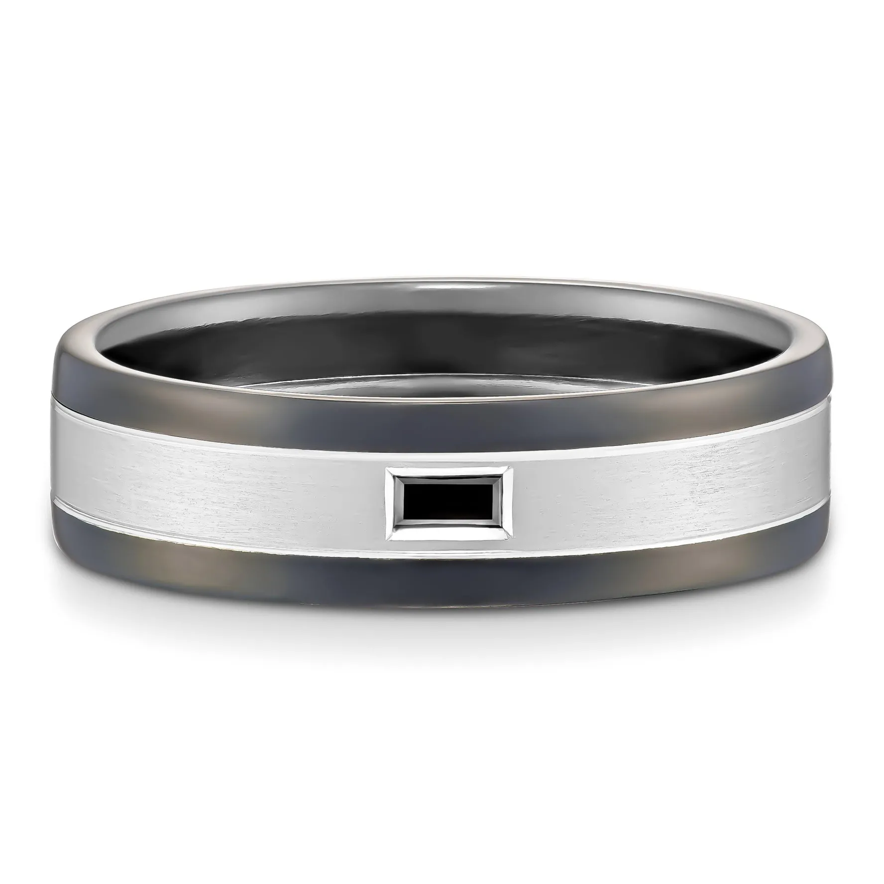 Beaverbrooks Platinum and Zirconium Diamond 6mm Men’s Wedding Ring