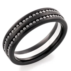 Beaverbrooks Platinum and Zirconium Diamond 6mm Men’s Wedding Ring
