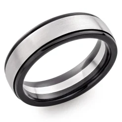 Beaverbrooks Platinum and Zirconium 6mm Men’s Wedding Ring