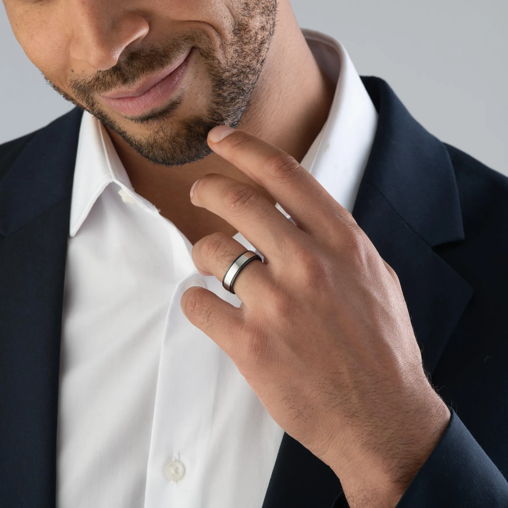 Beaverbrooks Platinum and Zirconium 6mm Men’s Wedding Ring