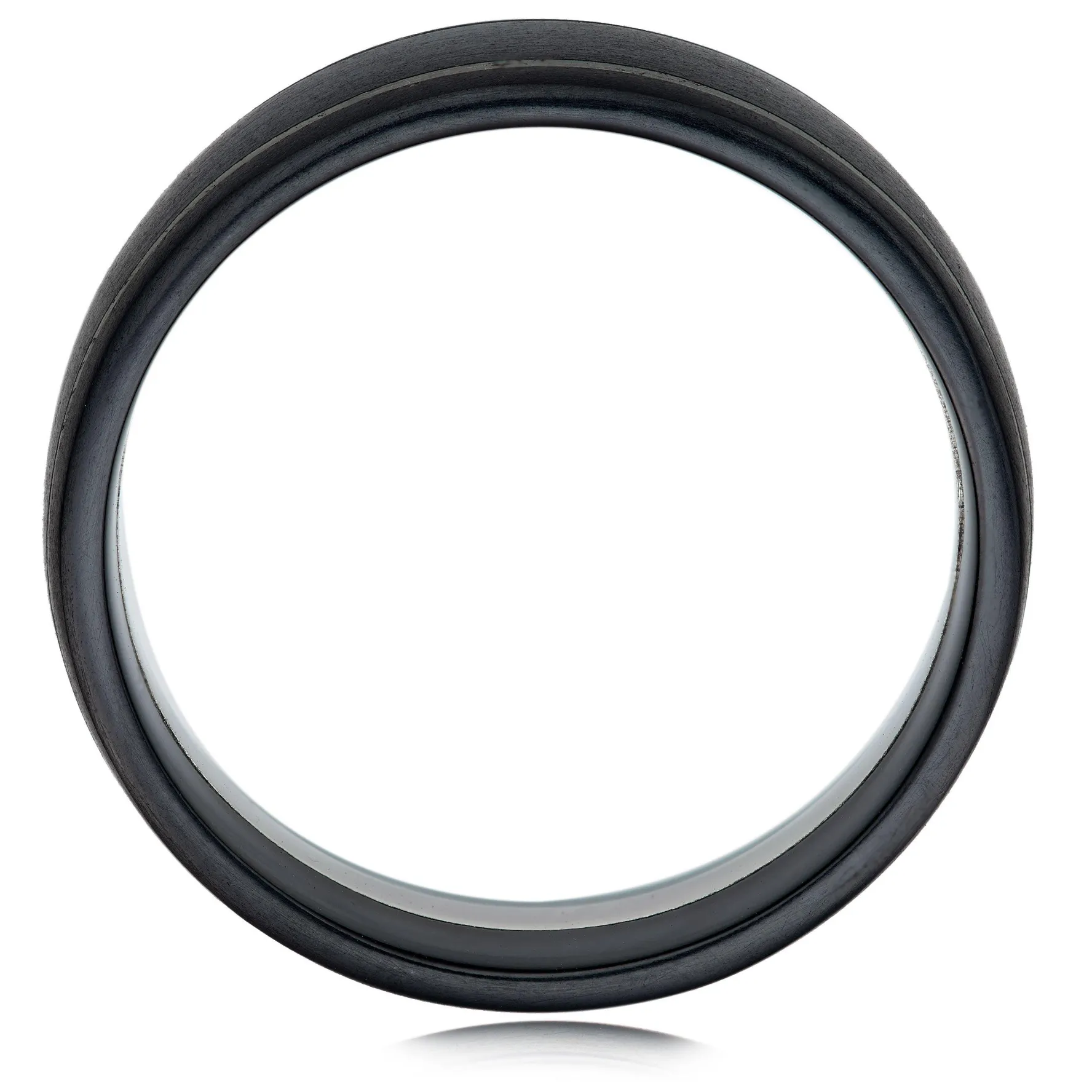 Beaverbrooks Platinum and Zirconium Black 7mm Wedding Ring