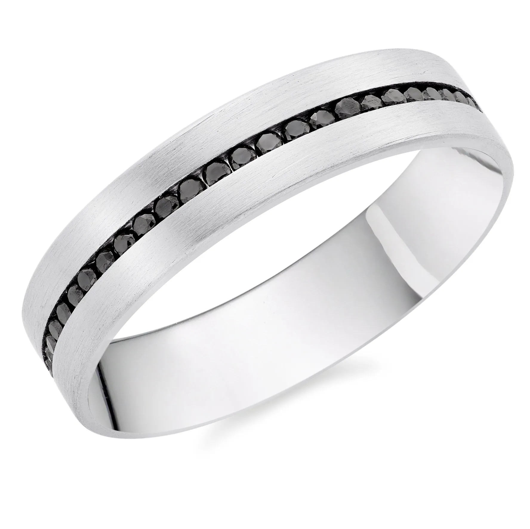 Beaverbrooks Platinum Black Diamond Men’s Wedding Ring