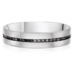Beaverbrooks Platinum Black Diamond Men’s Wedding Ring