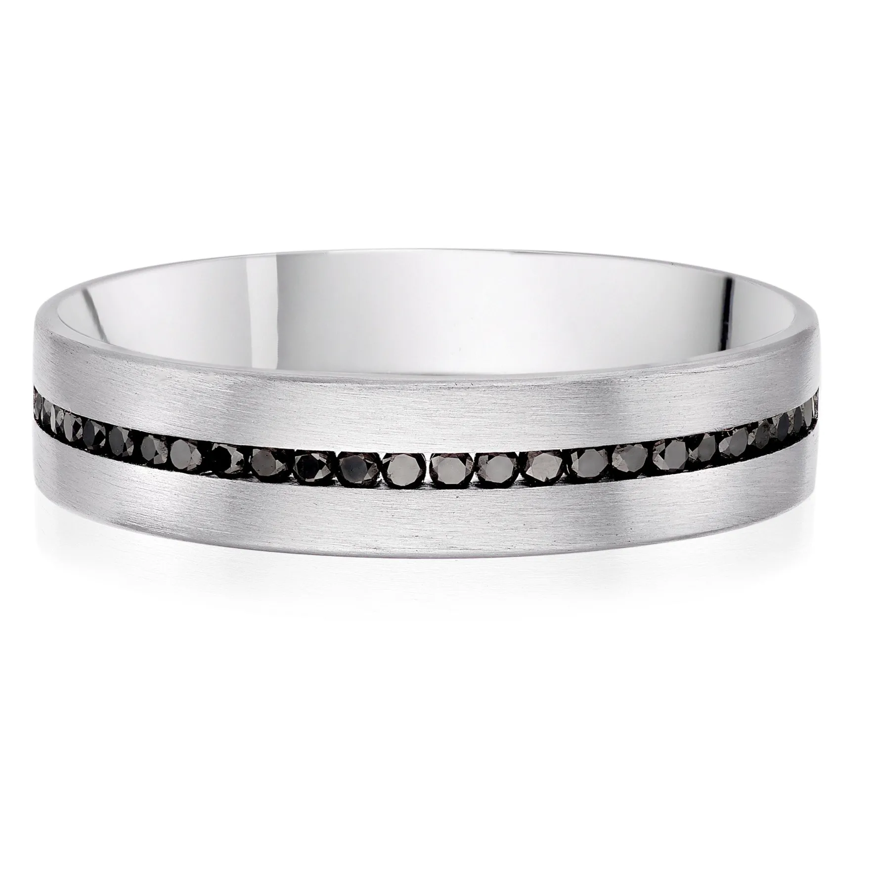 Beaverbrooks Platinum Black Diamond Men’s Wedding Ring