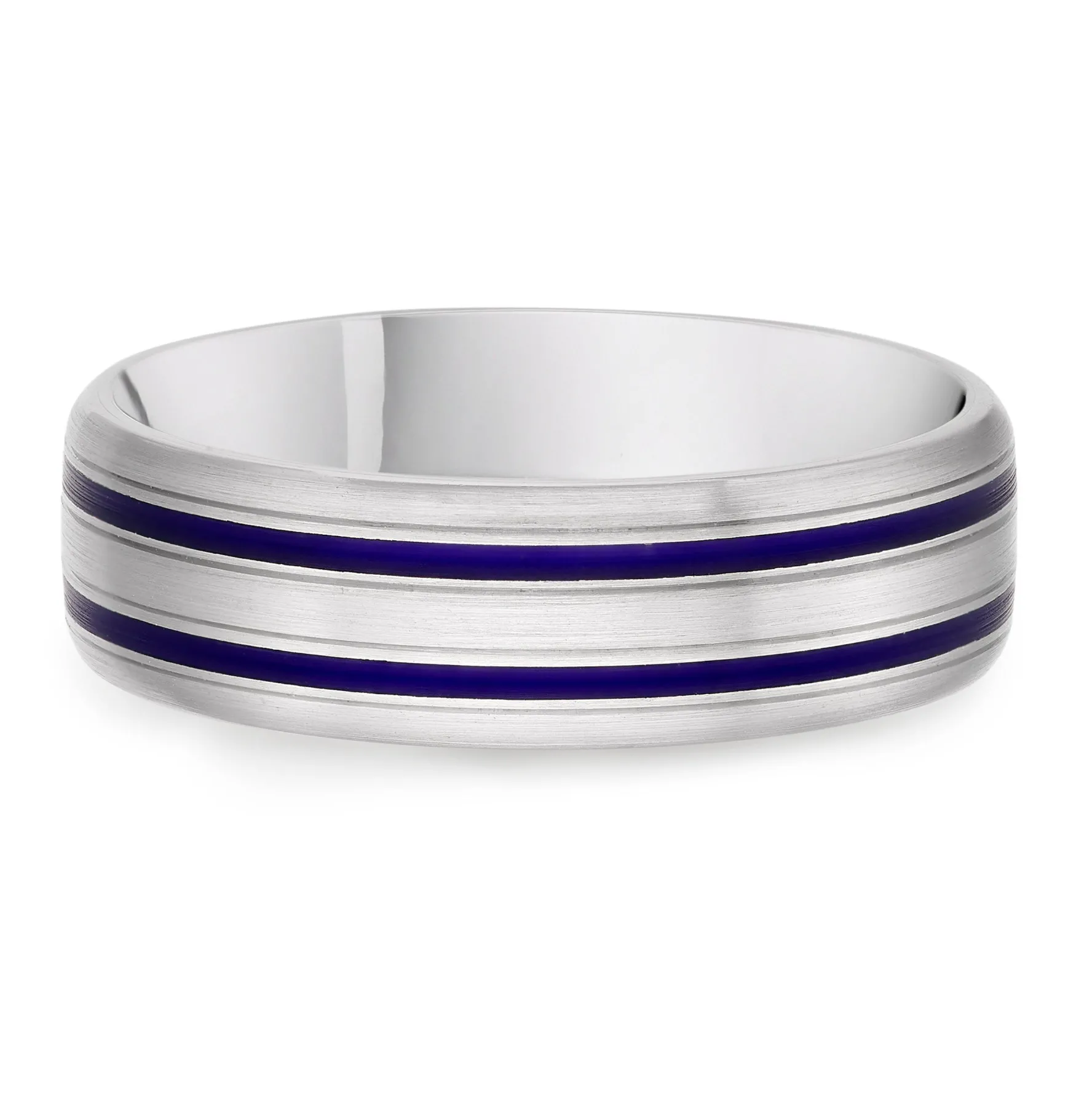 Beaverbrooks Platinum Blue Ceramic 6mm Men’s Wedding Ring