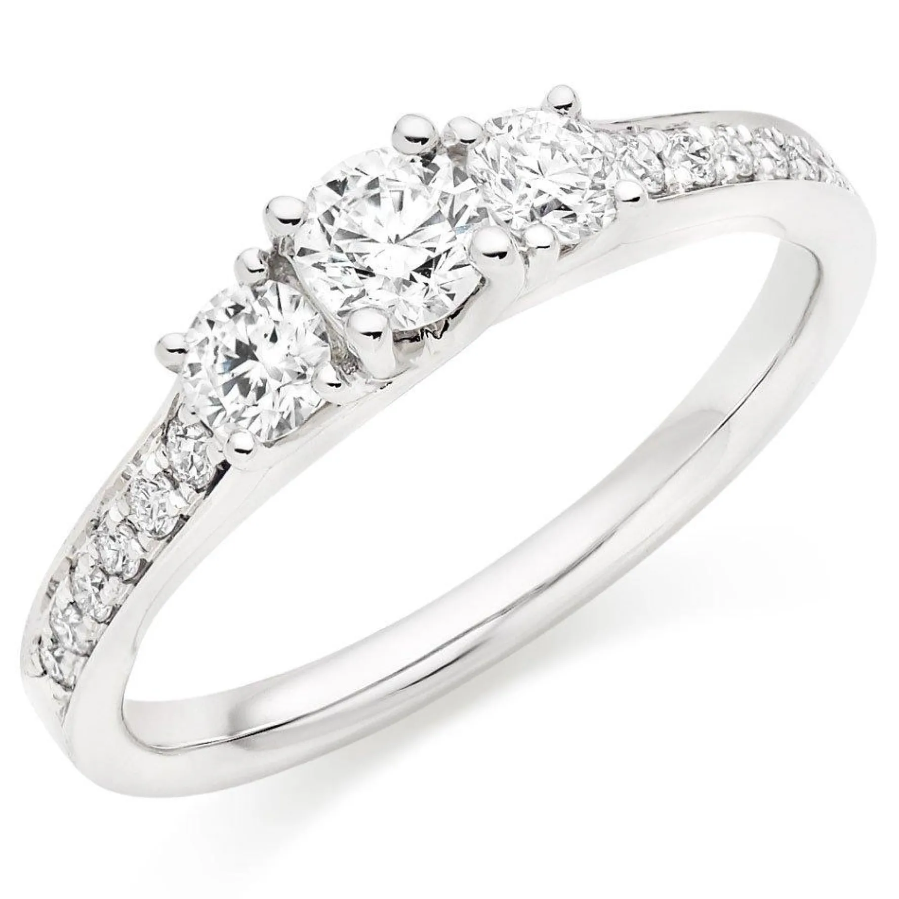 Beaverbrooks Platinum Diamond Three Stone Ring