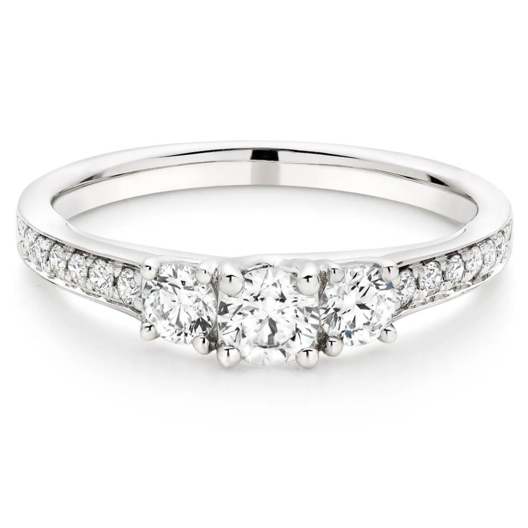 Beaverbrooks Platinum Diamond Three Stone Ring