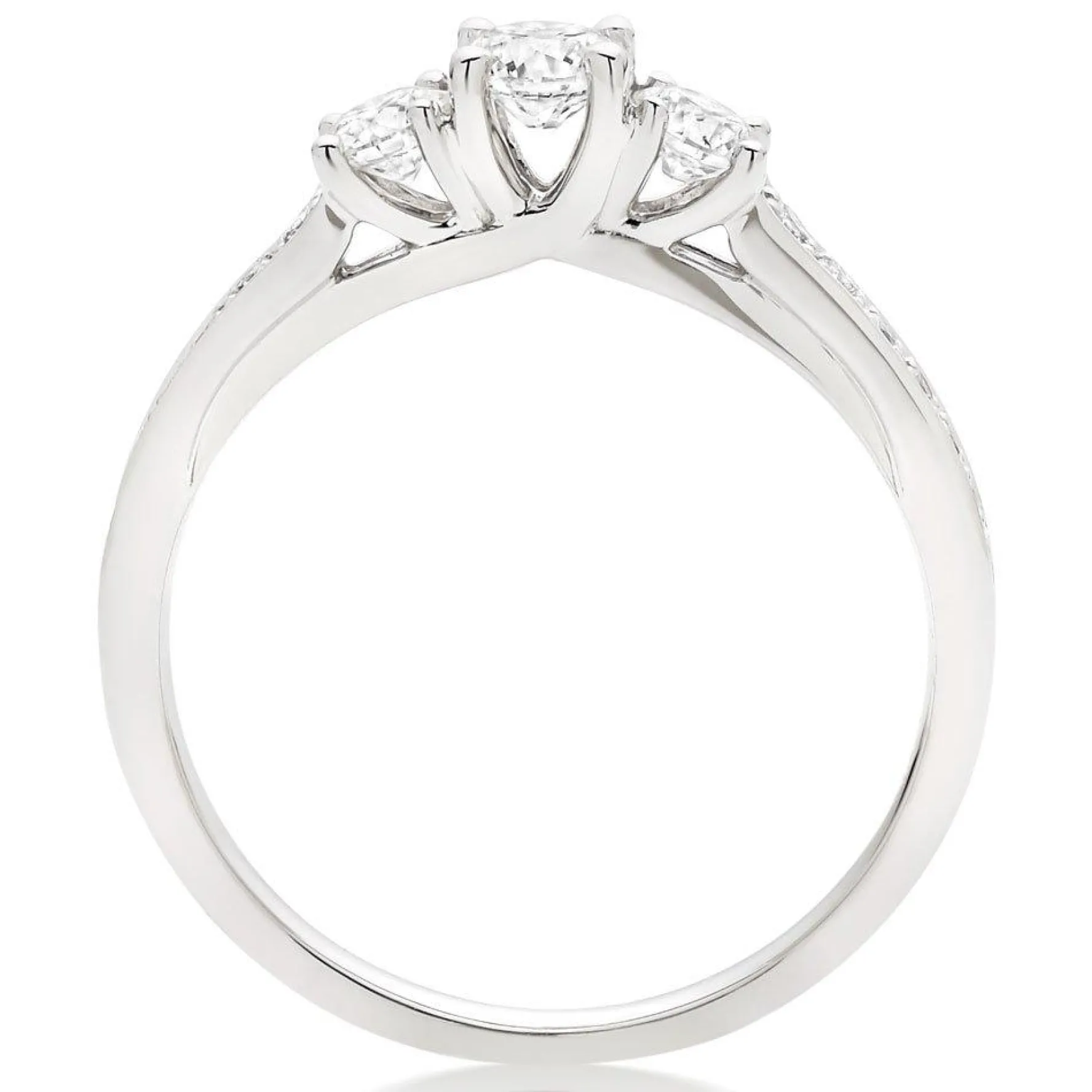 Beaverbrooks Platinum Diamond Three Stone Ring