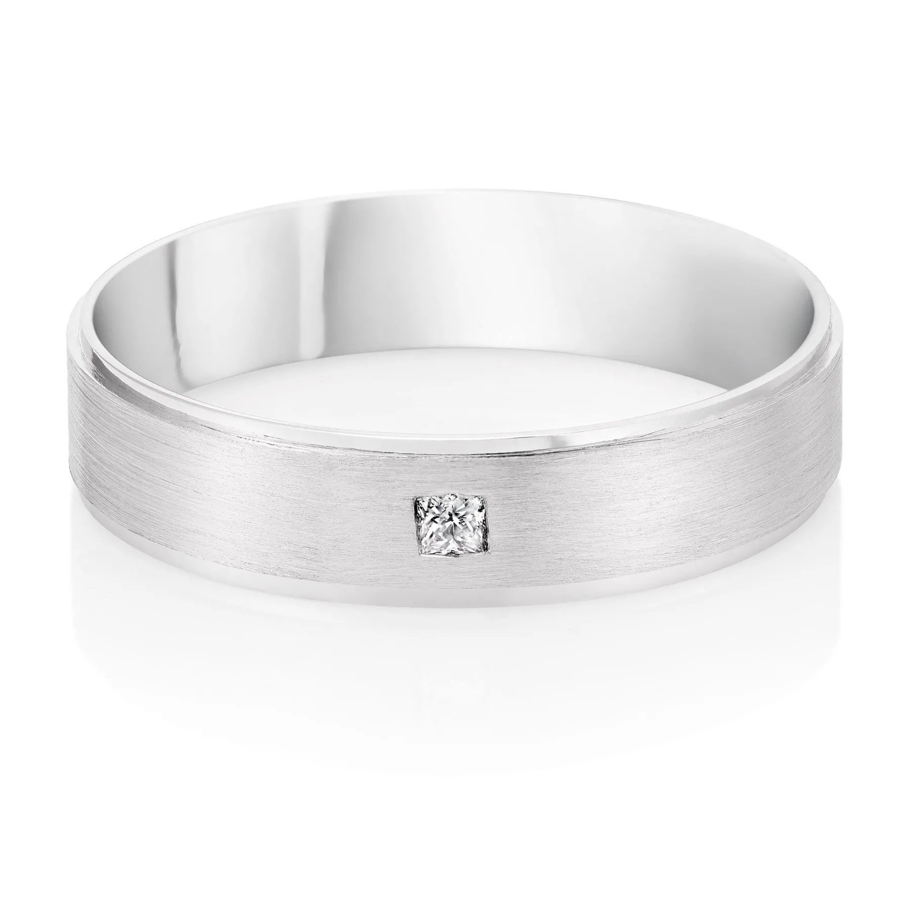 Beaverbrooks Platinum Diamond 5mm Men's Wedding Ring