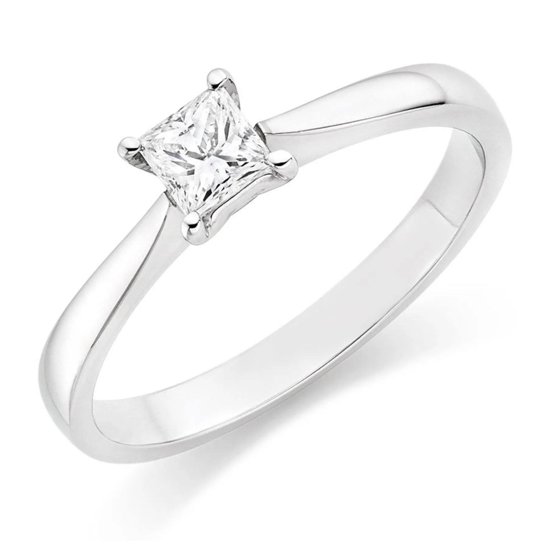 Beaverbrooks Platinum Diamond Princess Cut Solitaire Ring
