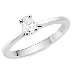 Beaverbrooks Platinum Diamond Oval Solitaire Ring