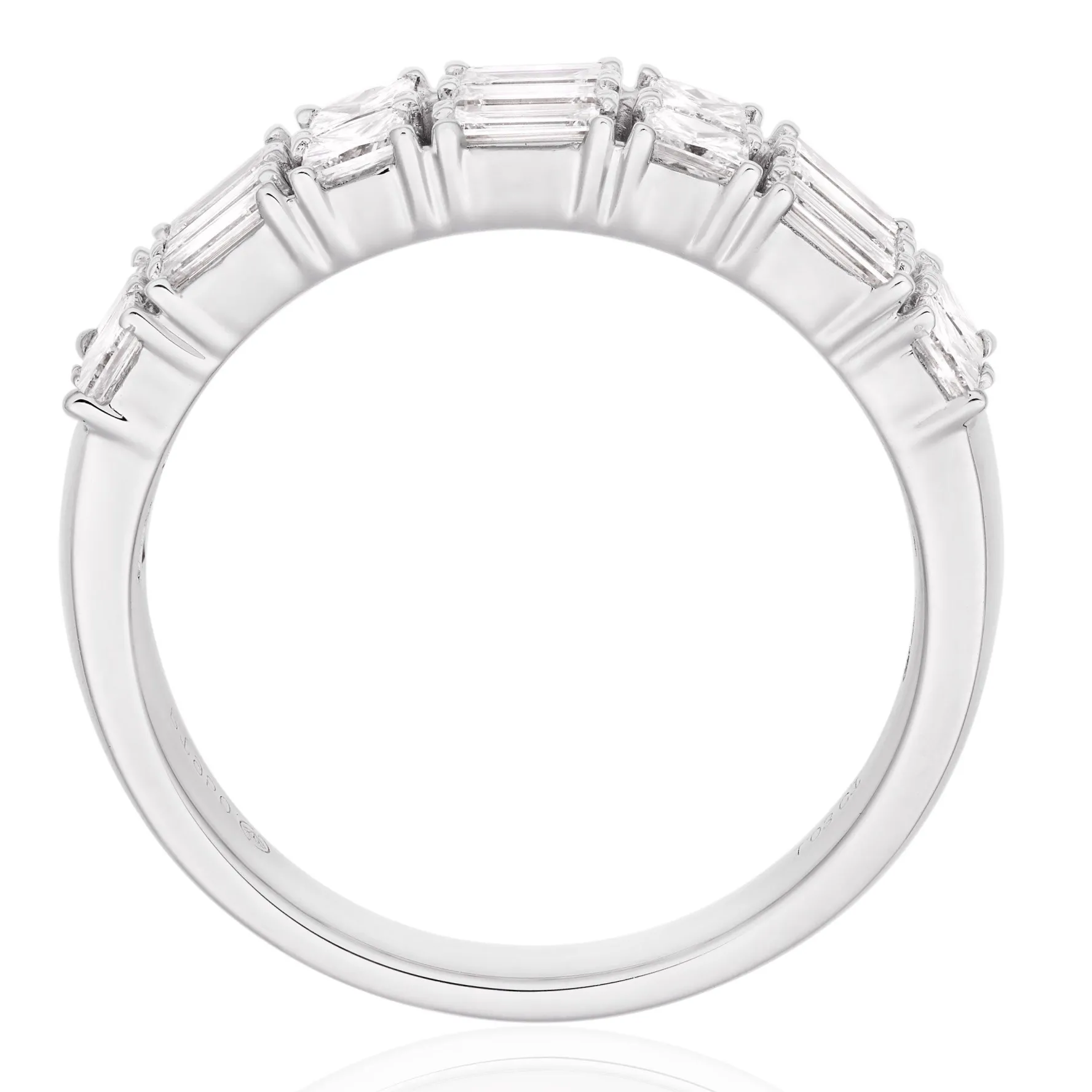 Beaverbrooks Platinum Diamond Two Row Half Eternity Ring