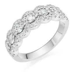 Beaverbrooks Platinum Diamond Half Eternity Ring