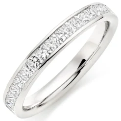 Beaverbrooks Platinum Diamond Princess Cut Half Eternity Ring