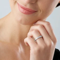 Beaverbrooks Platinum Diamond Princess Cut Half Eternity Ring