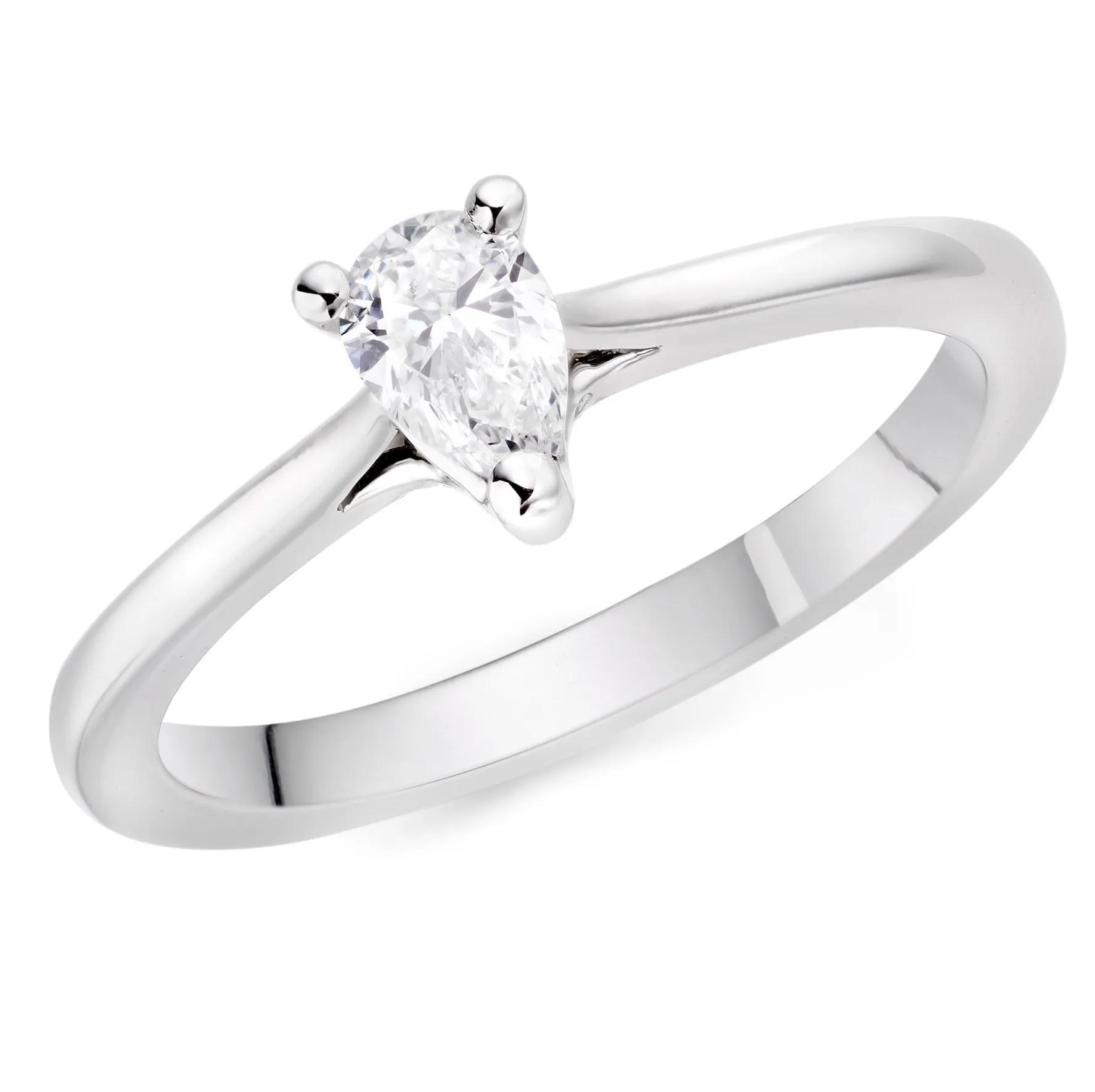 Beaverbrooks Platinum Diamond Pear Solitaire Ring