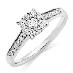 Beaverbrooks Platinum Diamond Cluster Engagement Ring