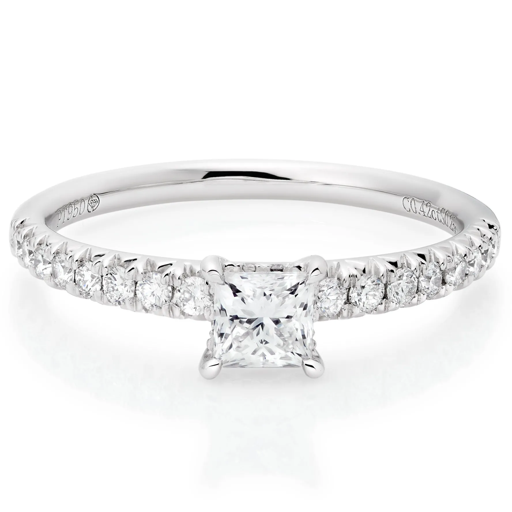 Beaverbrooks Platinum Diamond Princess Cut Solitaire Ring