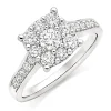 Beaverbrooks Platinum Diamond Cluster Engagement Ring