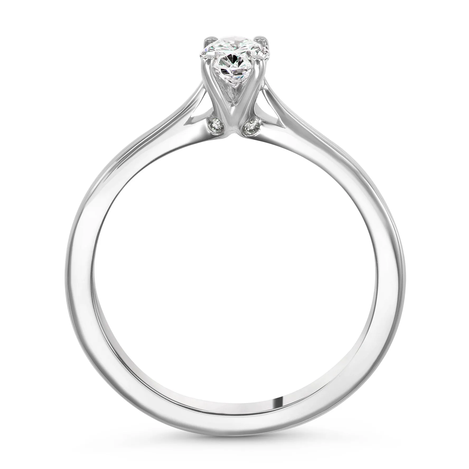 Beaverbrooks Platinum Diamond Oval Shaped Solitaire Engagement Ring