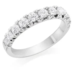 Beaverbrooks Platinum Diamond 3mm Half Eternity Ring