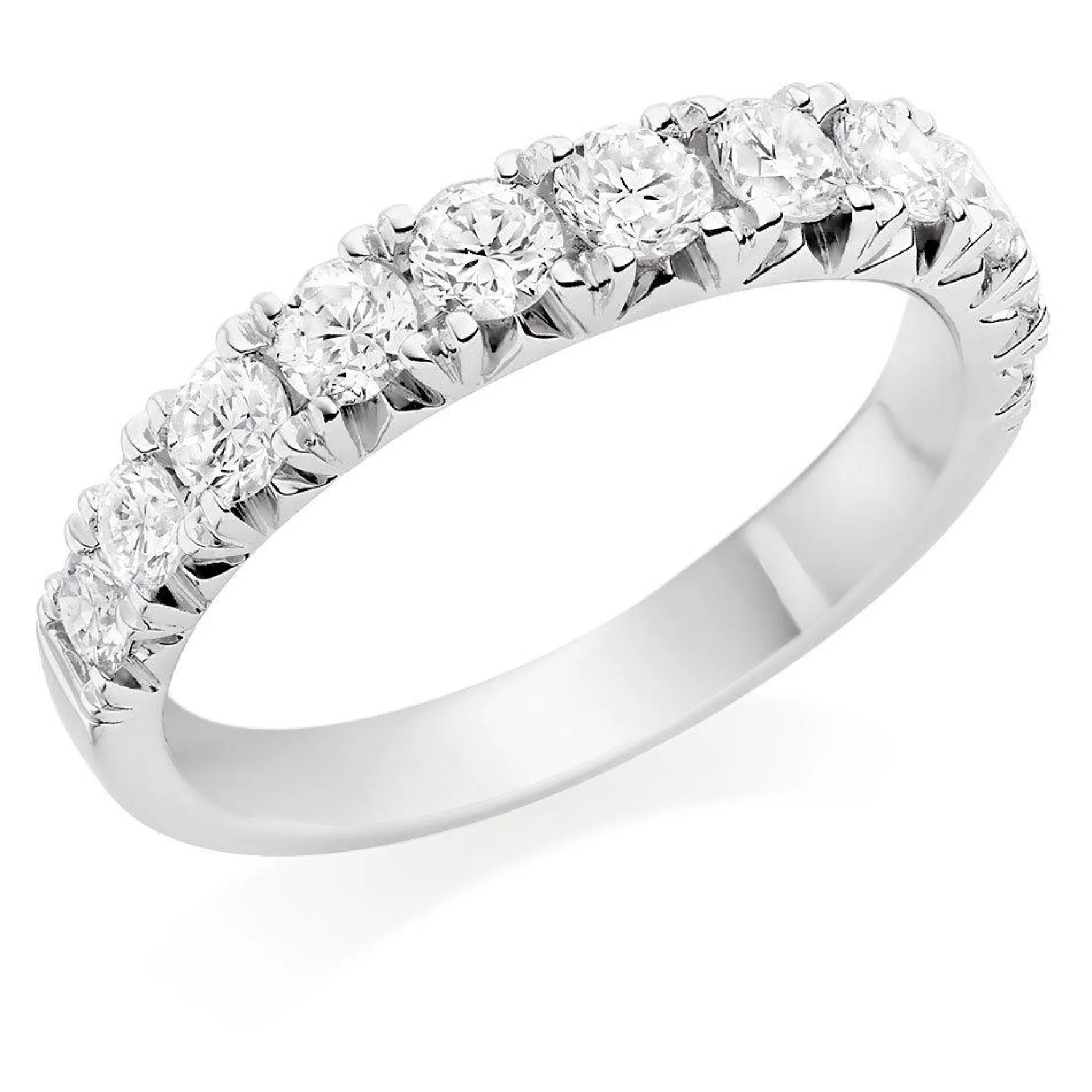 Beaverbrooks Platinum Diamond 3mm Half Eternity Ring