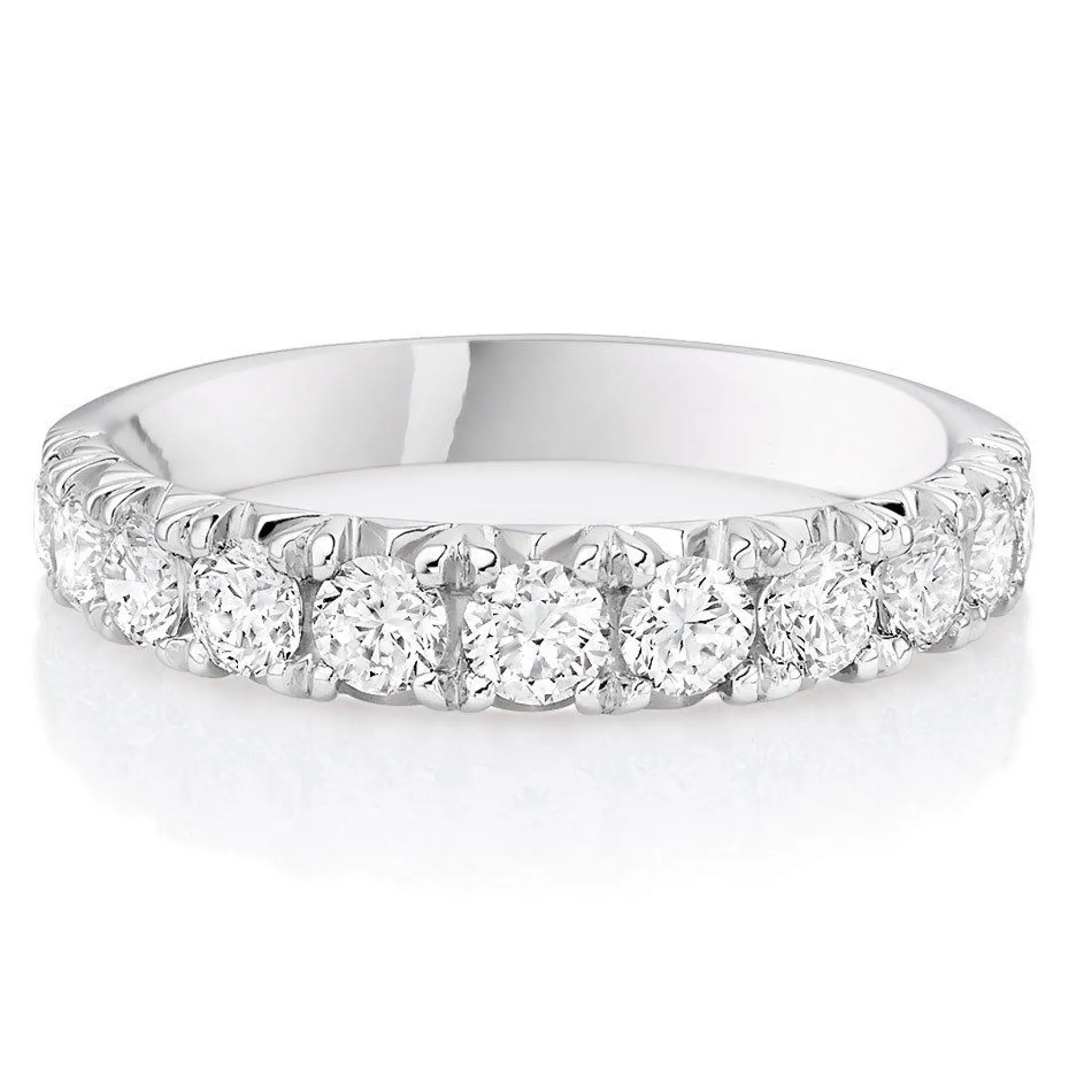 Beaverbrooks Platinum Diamond 3mm Half Eternity Ring