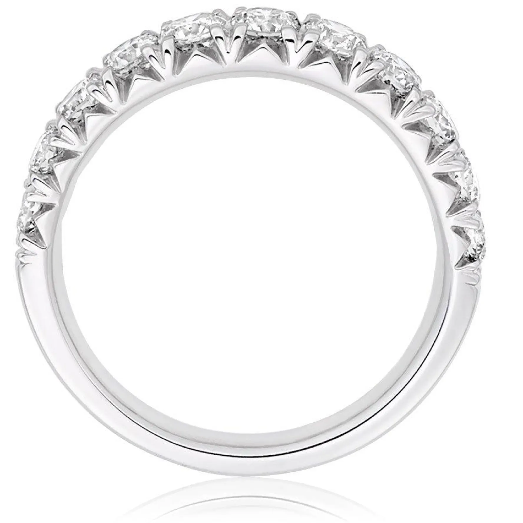 Beaverbrooks Platinum Diamond 3mm Half Eternity Ring