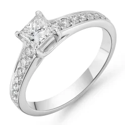 Beaverbrooks Platinum Diamond Princess Cut Solitaire Engagement Ring