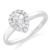 Beaverbrooks Platinum Diamond Pear Shaped Halo Ring
