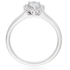 Beaverbrooks Platinum Diamond Pear Shaped Halo Ring