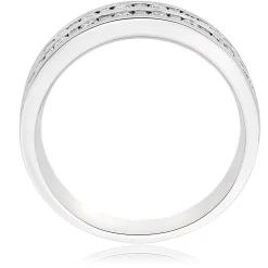 Beaverbrooks Platinum Diamond Two Row Half Eternity Ring