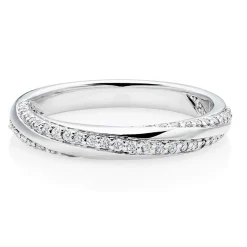 Beaverbrooks Platinum Diamond Twist Wedding Ring