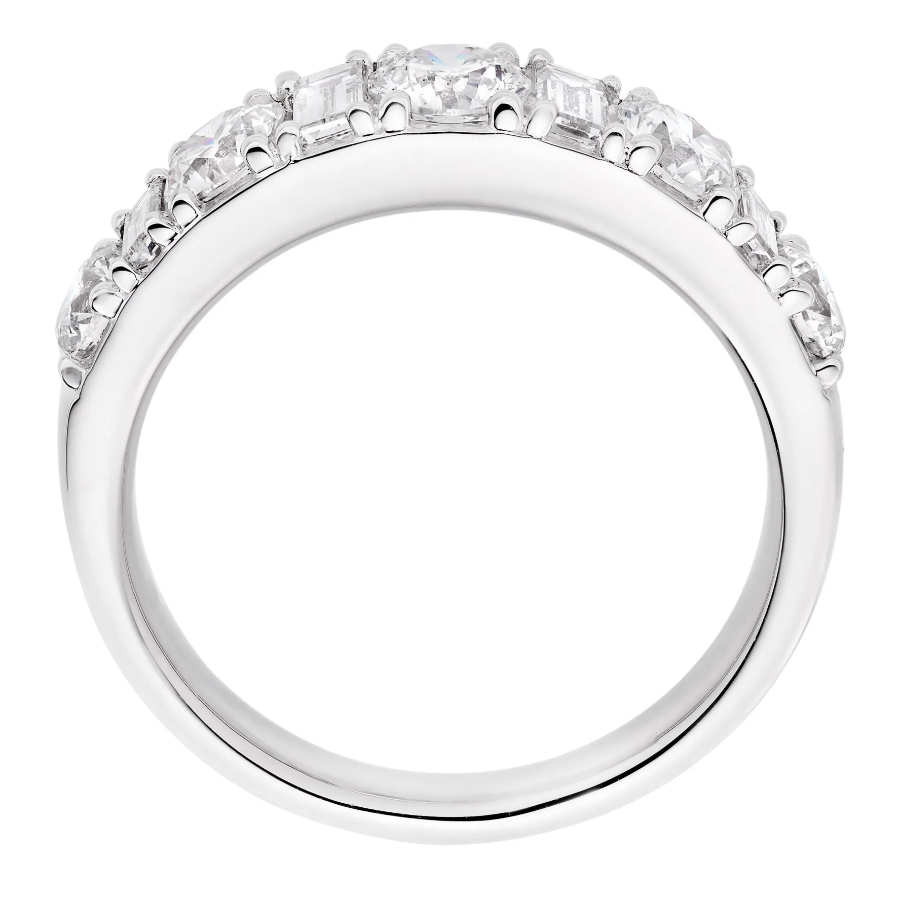 Beaverbrooks Platinum Diamond Half Eternity Ring