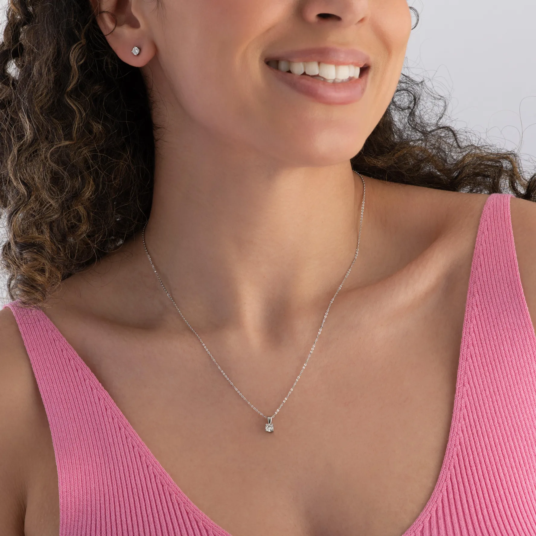 Beaverbrooks Platinum Diamond Pendant and Earrings Set